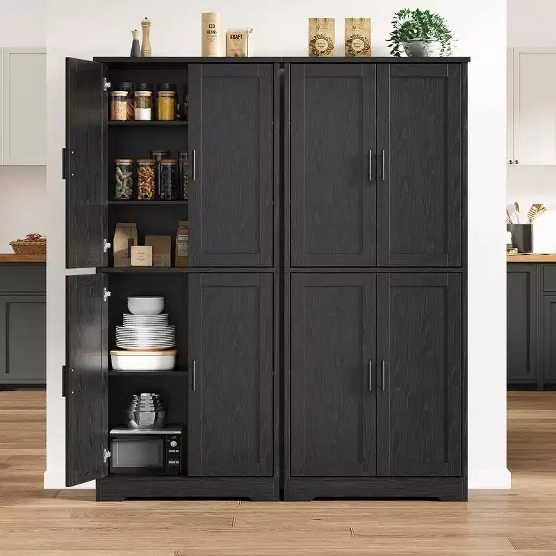 70 Tall Kitchen Pantry Cabinet with Doors and Adjustable Shelves, Freestanding Cupboard