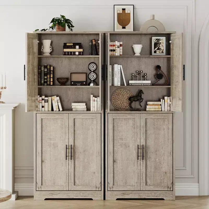 70 Tall Kitchen Pantry Cabinet with Doors and Adjustable Shelves, Freestanding Cupboard