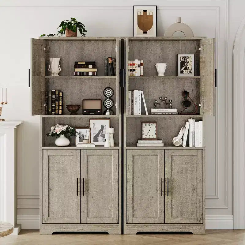 70 Tall Kitchen Pantry Cabinet with Doors and Adjustable Shelves, Freestanding Cupboard