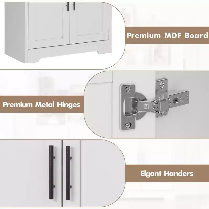 70 Tall Kitchen Pantry Cabinet with Doors and Adjustable Shelves, Freestanding Cupboard