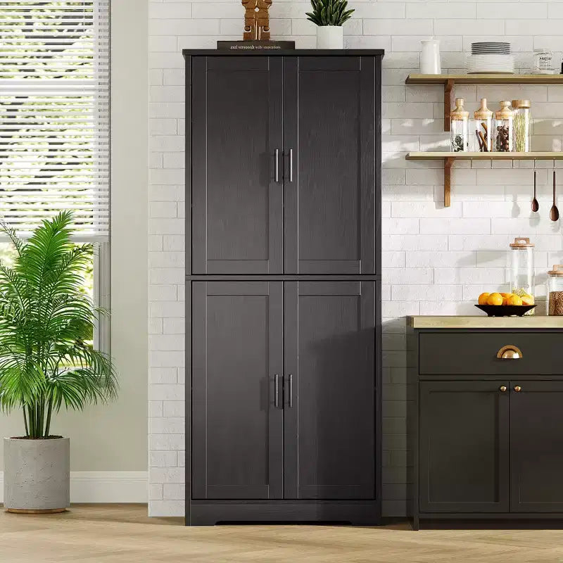 70 Tall Kitchen Pantry Cabinet with Doors and Adjustable Shelves, Freestanding Cupboard