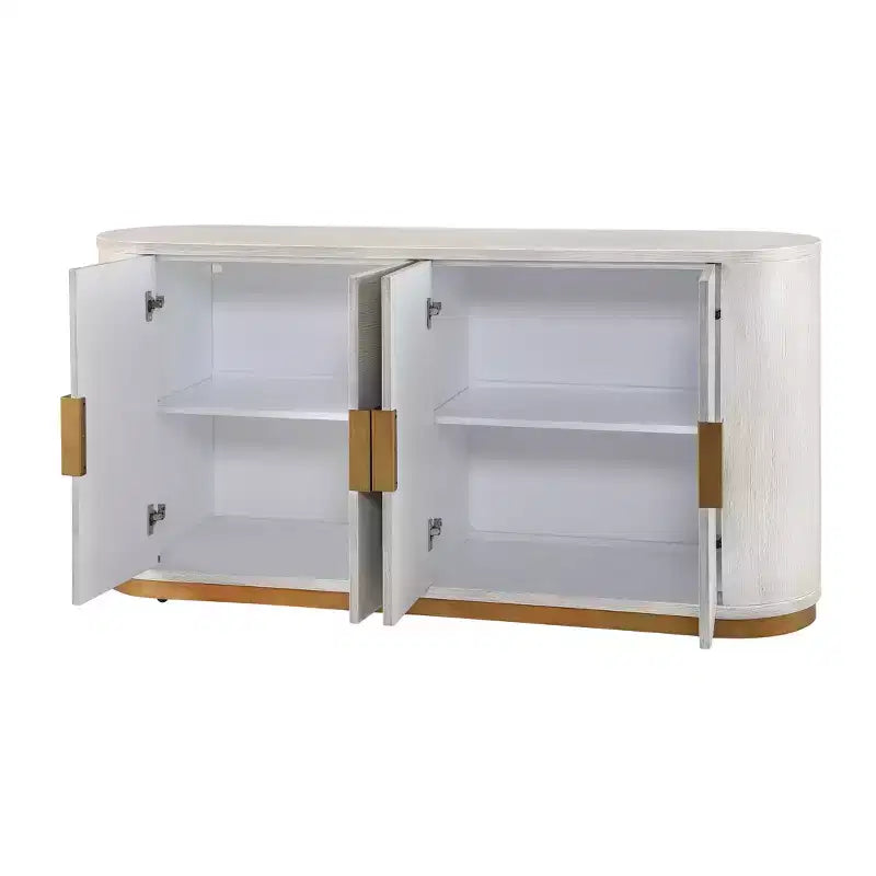 58.3" Modern Sideboard Buffet Cabinet with 4 Doors and Adjustable Shelves