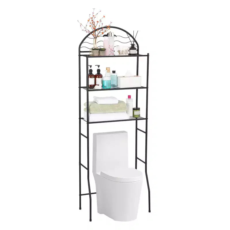 3-Tier Over The Toilet Storage, Freestanding Metal Bathroom Organizer Shelf Over Toilet, Space-Saving Above The Toilet Shelf for Bathroom