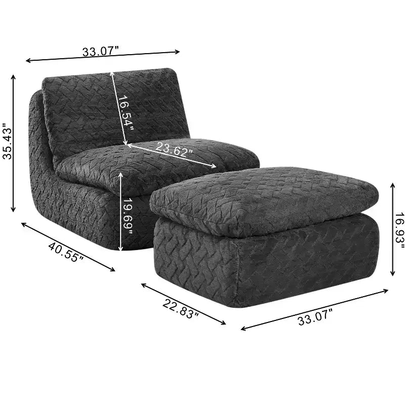 Full Compression Swivel Sofa Chair with Ottoman, Memory Foam, 360° Swivel, Ergonomic Design