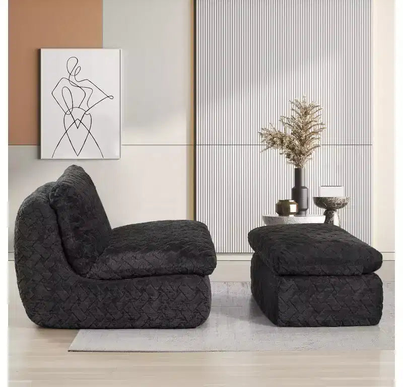 Full Compression Swivel Sofa Chair with Ottoman, Memory Foam, 360° Swivel, Ergonomic Design