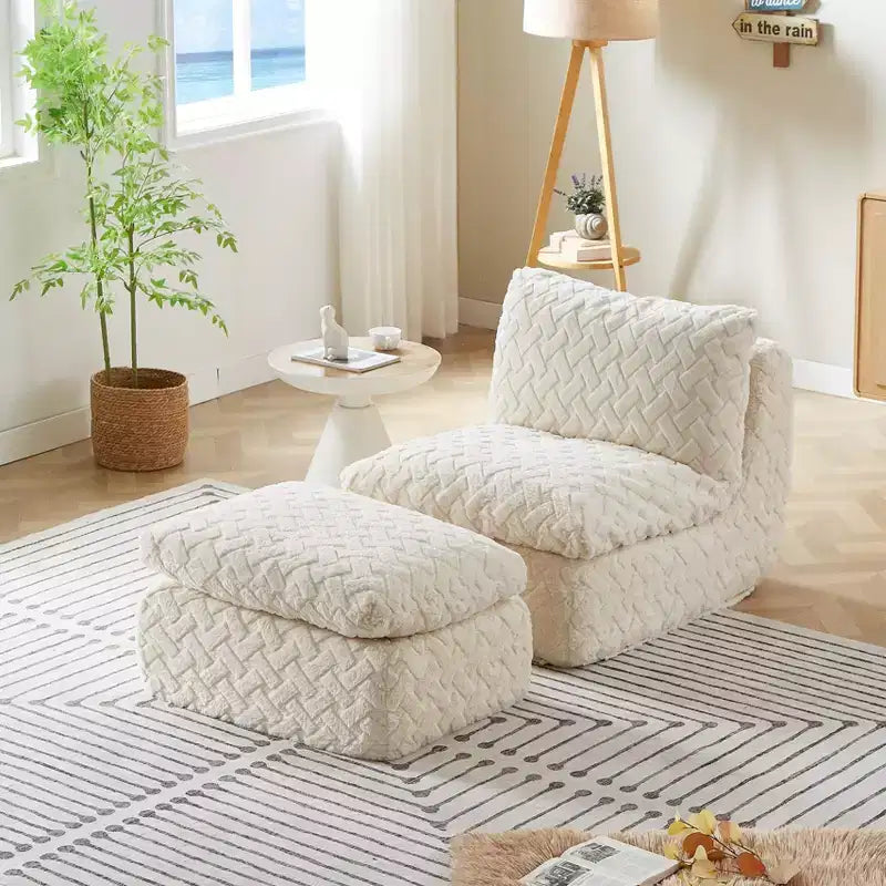 Full Compression Swivel Sofa Chair with Ottoman, Memory Foam, 360° Swivel, Ergonomic Design
