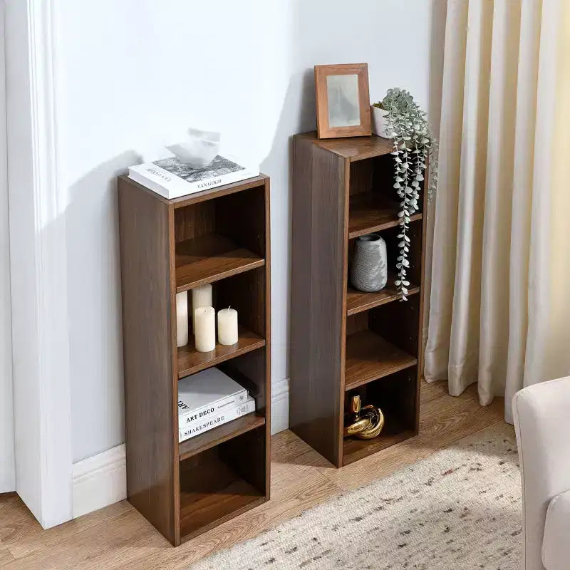 Narrow Bookshelf with 8 Tiers, Tall Bookcase for Books and CDs, Storage Organizer for Living Room, Hallway, Office