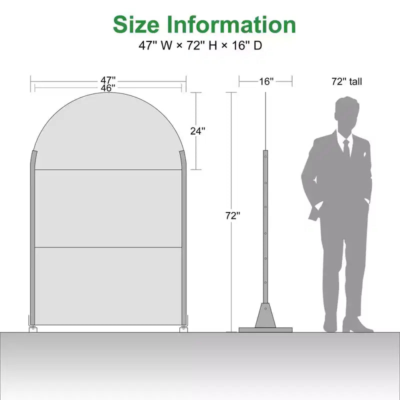Star Shaped Black Arched Galvanized Steel Privacy Screen, Outdoor and Indoor Partition Decorative Panel