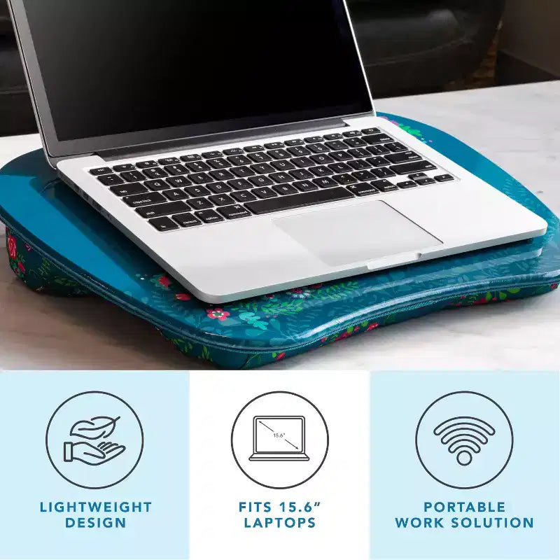 Lap Desk for Laptops up to 15.6", 17"W x 13.2"D Surface, Portable Cushioned Lap Tray