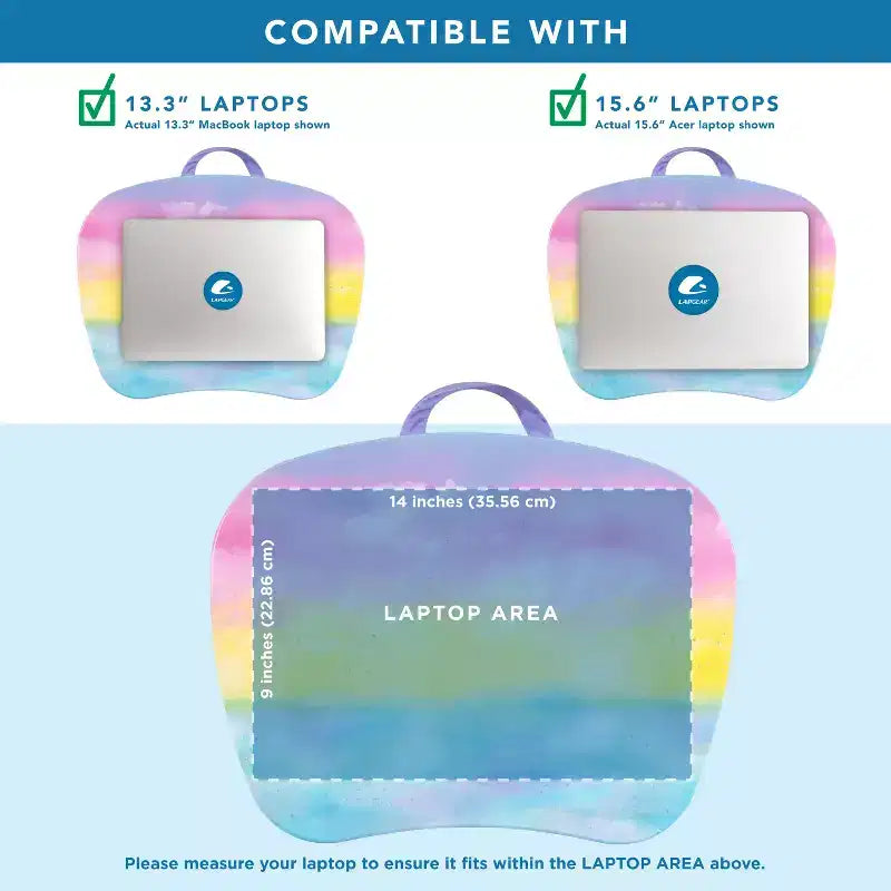 Lap Desk for Laptops up to 15.6", 17"W x 13.2"D Surface, Portable Cushioned Lap Tray