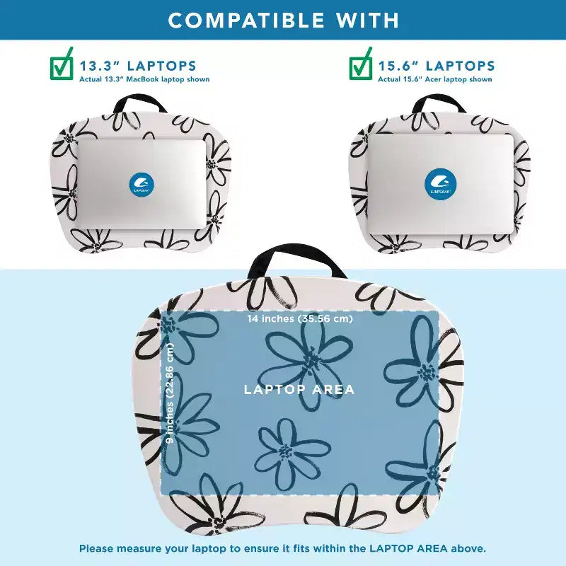 Lap Desk for Laptops up to 15.6", 17"W x 13.2"D Surface, Portable Cushioned Lap Tray
