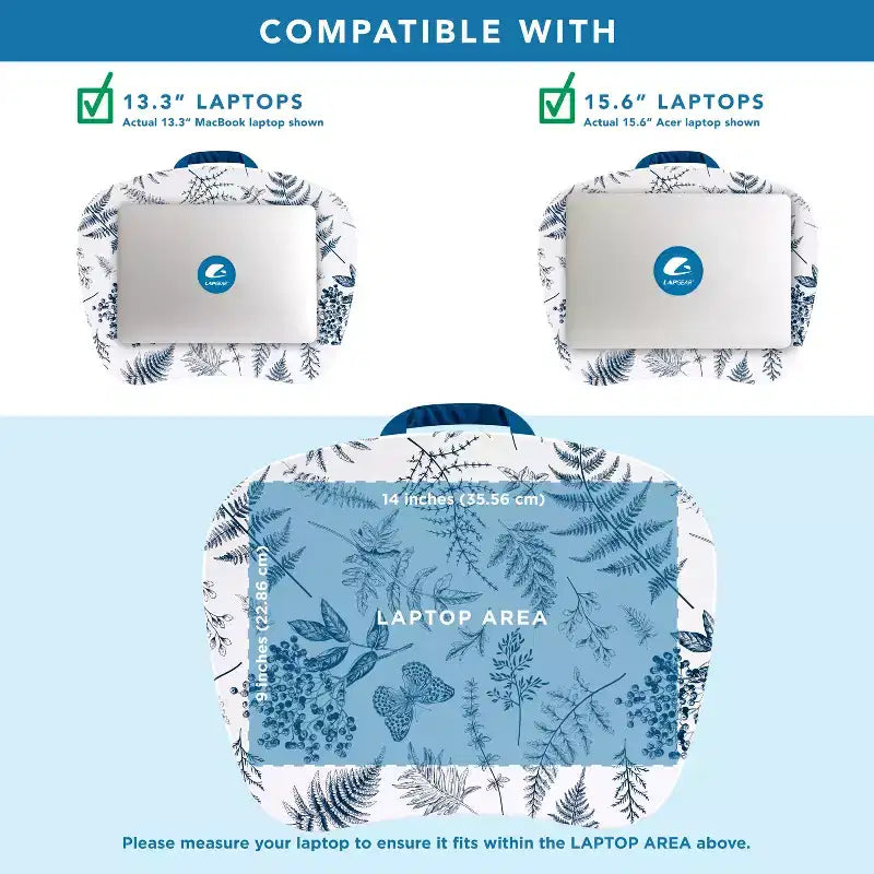 Lap Desk for Laptops up to 15.6", 17"W x 13.2"D Surface, Portable Cushioned Lap Tray