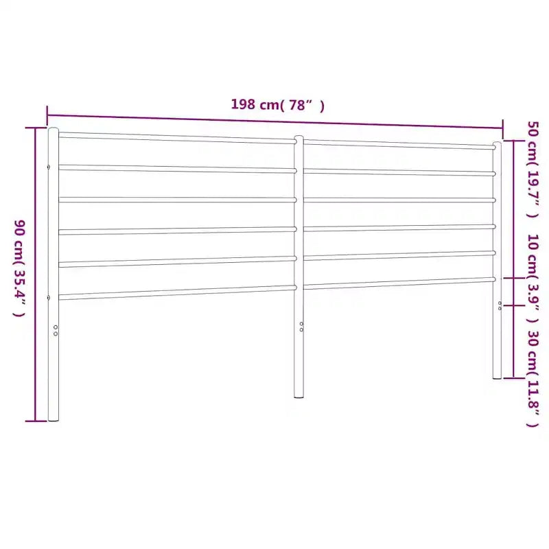 35.4" Metal Headboard for King Size Beds, Durable Steel Construction, Modern Minimalist Bedroom, Easy Assembly, White