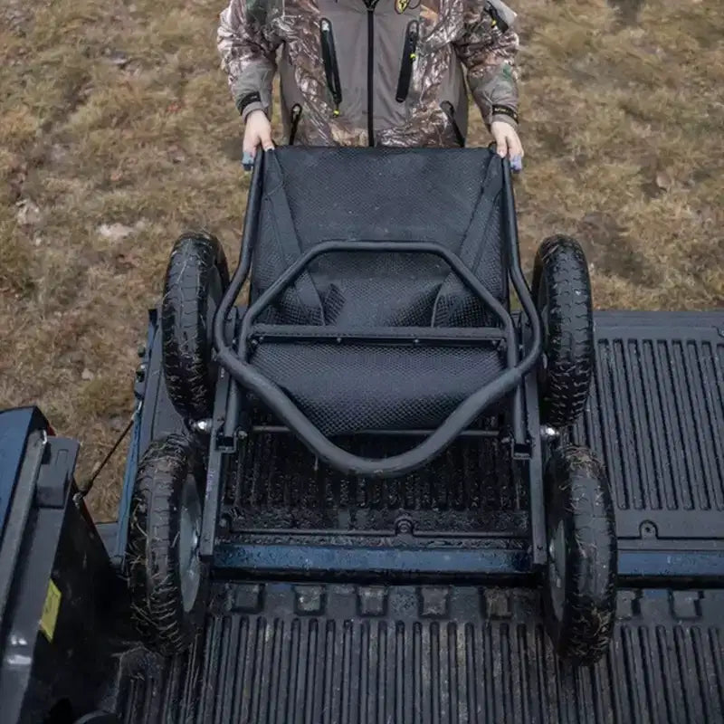 Multi-Use Folding Cart, 500 lb Capacity for Hauling Game, Bait, Hunting Gear, and Wood, Black