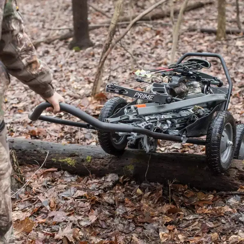 Multi-Use Folding Cart, 500 lb Capacity for Hauling Game, Bait, Hunting Gear, and Wood, Black