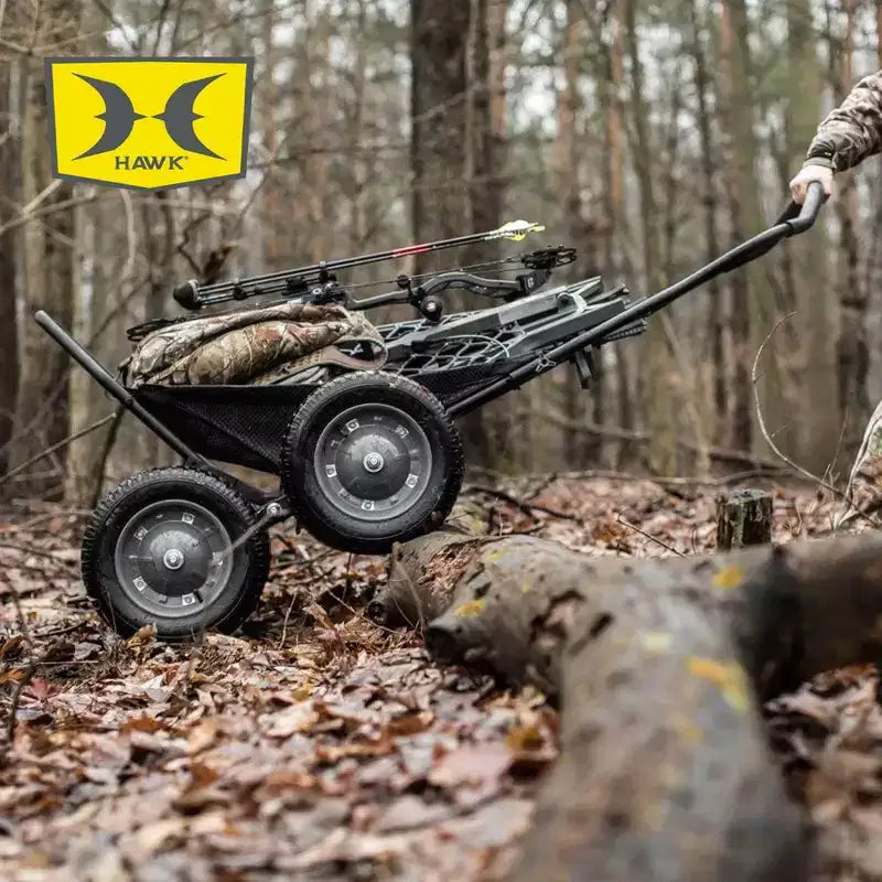 Multi-Use Folding Cart, 500 lb Capacity for Hauling Game, Bait, Hunting Gear, and Wood, Black