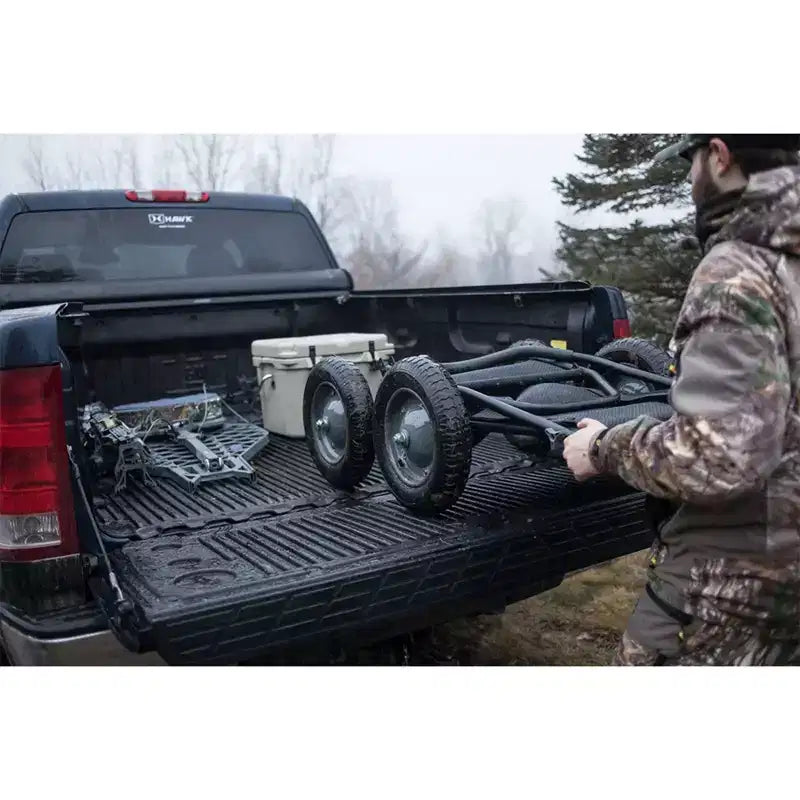 Multi-Use Folding Cart, 500 lb Capacity for Hauling Game, Bait, Hunting Gear, and Wood, Black