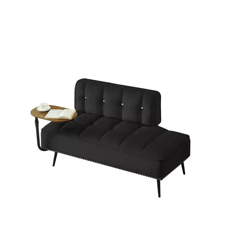 54" Velvet Loveseat Sofa with Swivel Side Table & Backrest, 2-Seater Couch for Living Room, Bedroom