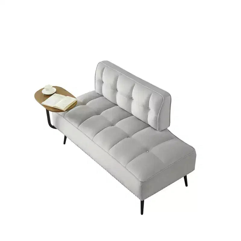 54" Velvet Loveseat Sofa with Swivel Side Table & Backrest, 2-Seater Couch for Living Room, Bedroom
