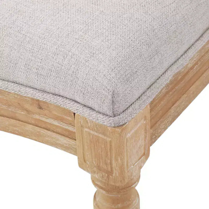 Set of 2 Traditional Upholstered Dining Chairs with King Louis Back and Rubberwood Frame