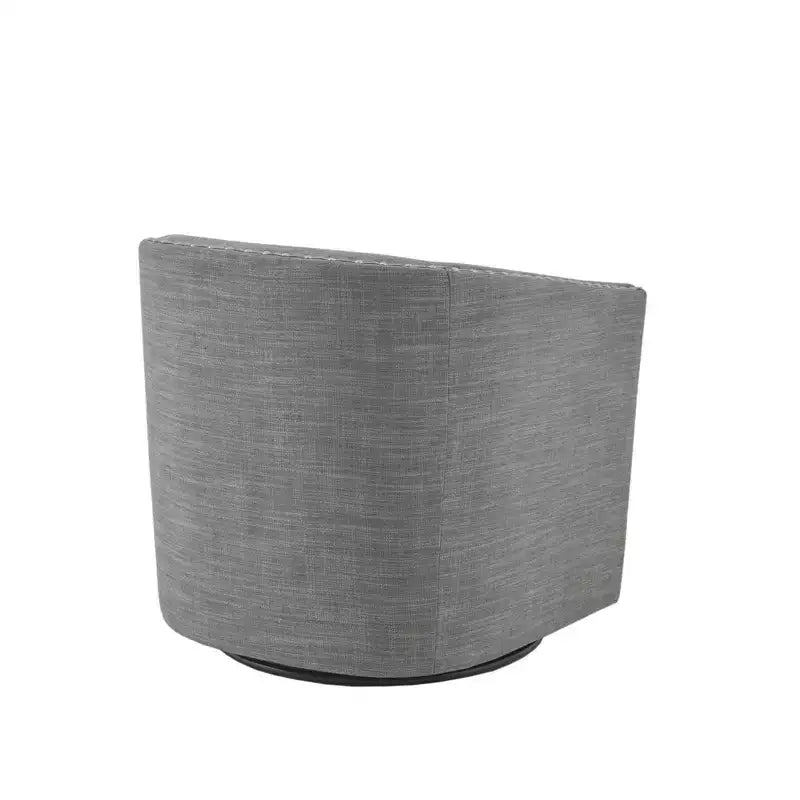 Swivel Lounge Chair with High-Density Foam Cushion and Bronze Nailhead Trim
