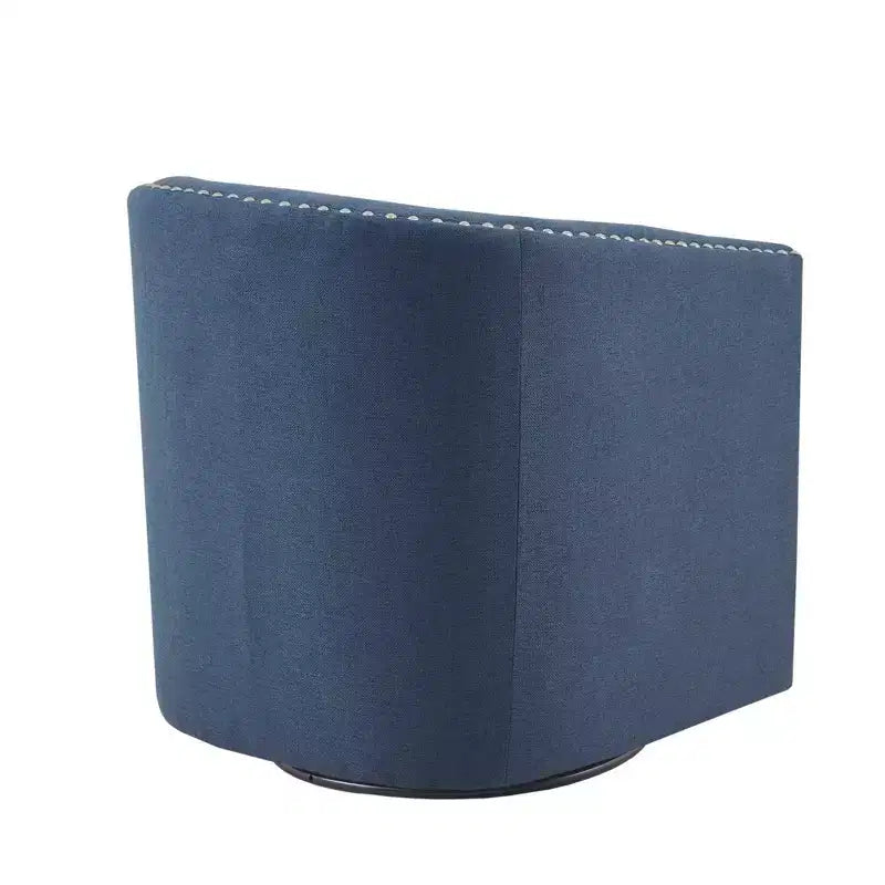 Swivel Lounge Chair with High-Density Foam Cushion and Bronze Nailhead Trim