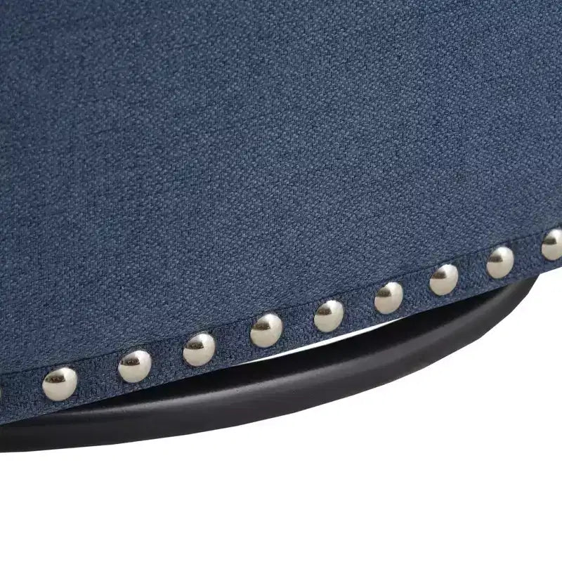 Swivel Lounge Chair with High-Density Foam Cushion and Bronze Nailhead Trim