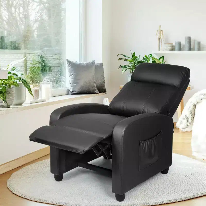 Recliner Massage Chair, Ergonomic Adjustable Single Sofa with Padded Seat – Black/Brown/Gray