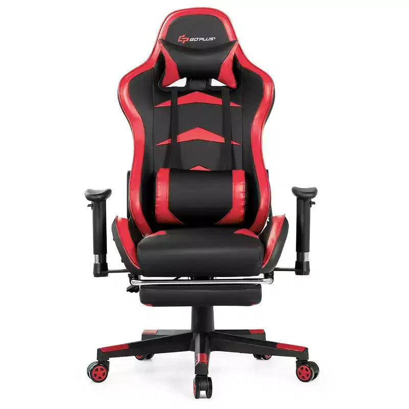 Massage Gaming Chair, Reclining Swivel Racing Office Chair with Footrest