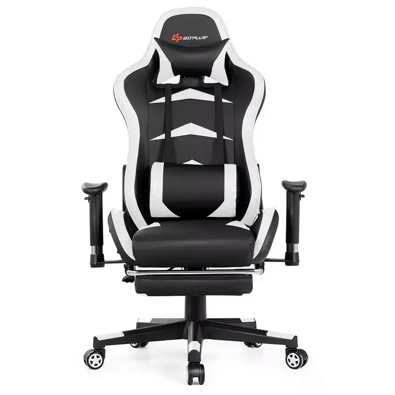 Massage Gaming Chair, Reclining Swivel Racing Office Chair with Footrest